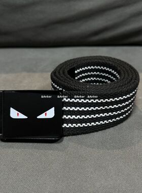 韩版潮牌平滑扣帆布腰带男撞色皮带青年牛仔裤带学生时尚男士腰带
