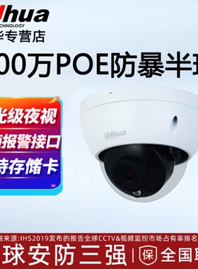 大华400万星光红外防暴半球网络摄像机DH-IPC-HDBW2433R-AS可拾音