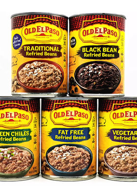 美国进口Old El Paso墨西哥风味豆酱卷饼用豆茸罐头需自备开罐器
