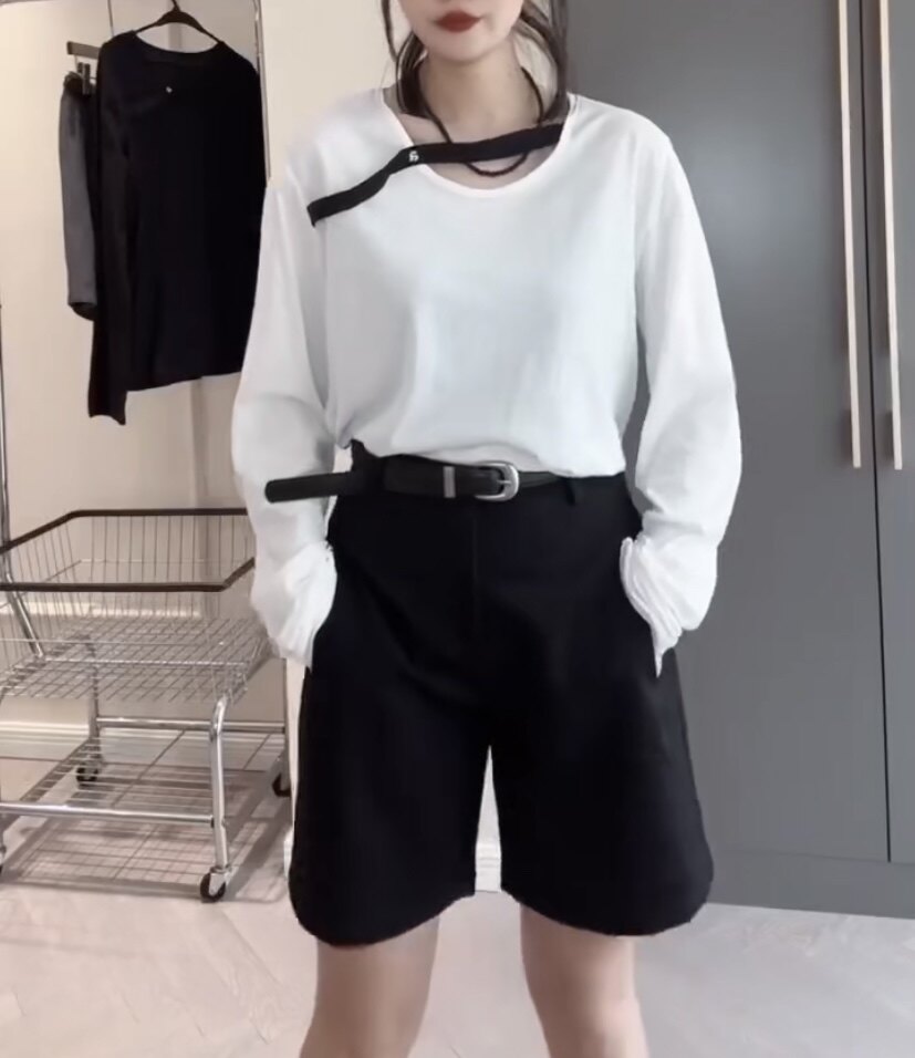 韩版2025春季新款V领设计感宽松百搭显瘦纯色防晒长袖T恤小衫女