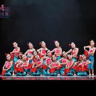 辣妹子演出服儿童秧歌服喜庆打鼓妞妞看戏火辣辣又见南泥湾舞蹈服
