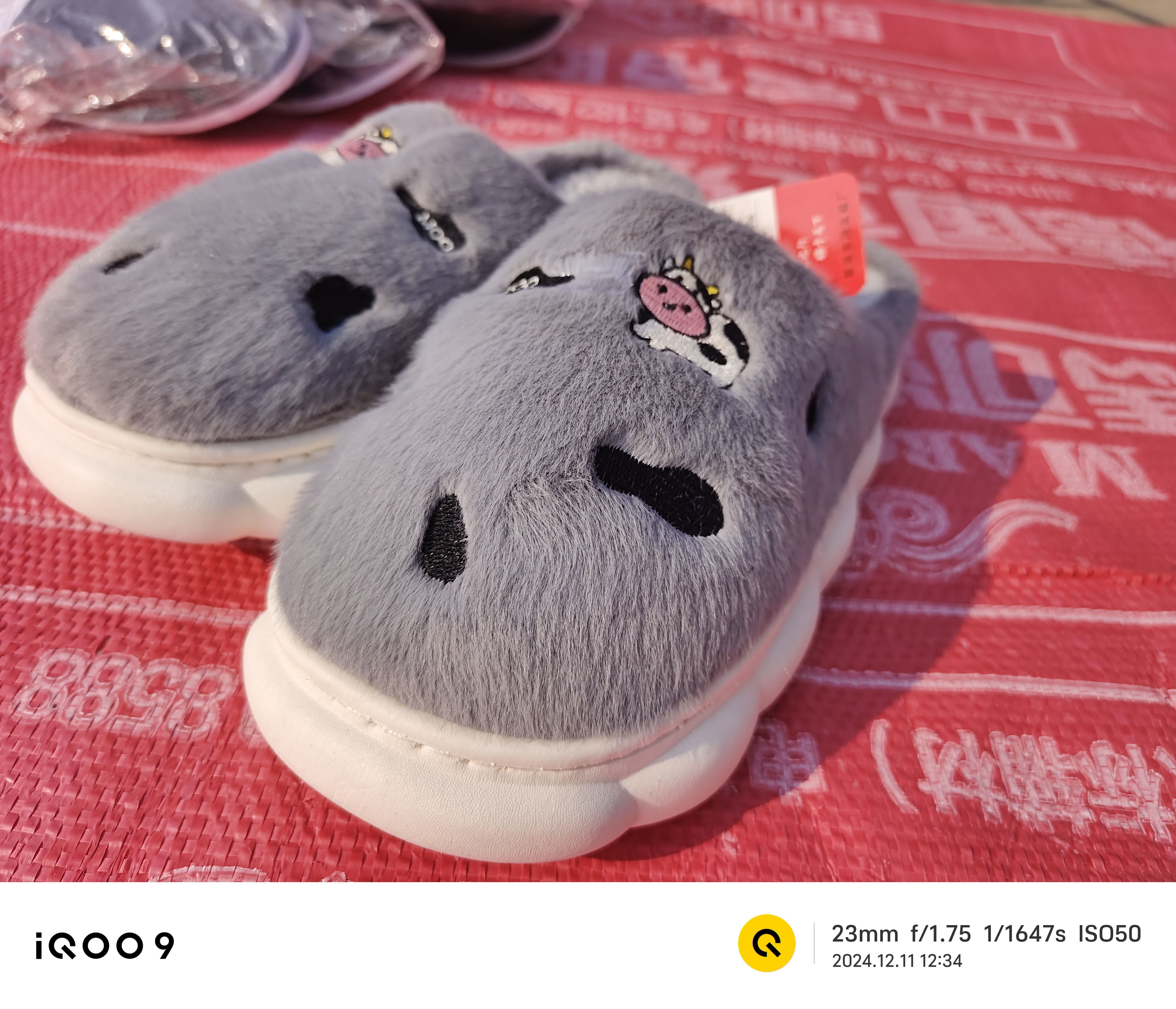 可爱卡通奶牛家居男女拖鞋,灰色粉色,棕色橙色,超柔软毛绒里衬