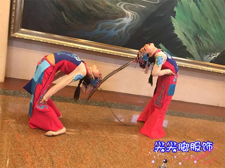 心有翎兮儿童演出服翎毛成人儿童少儿舞蹈服舞台服装俏花旦表演服