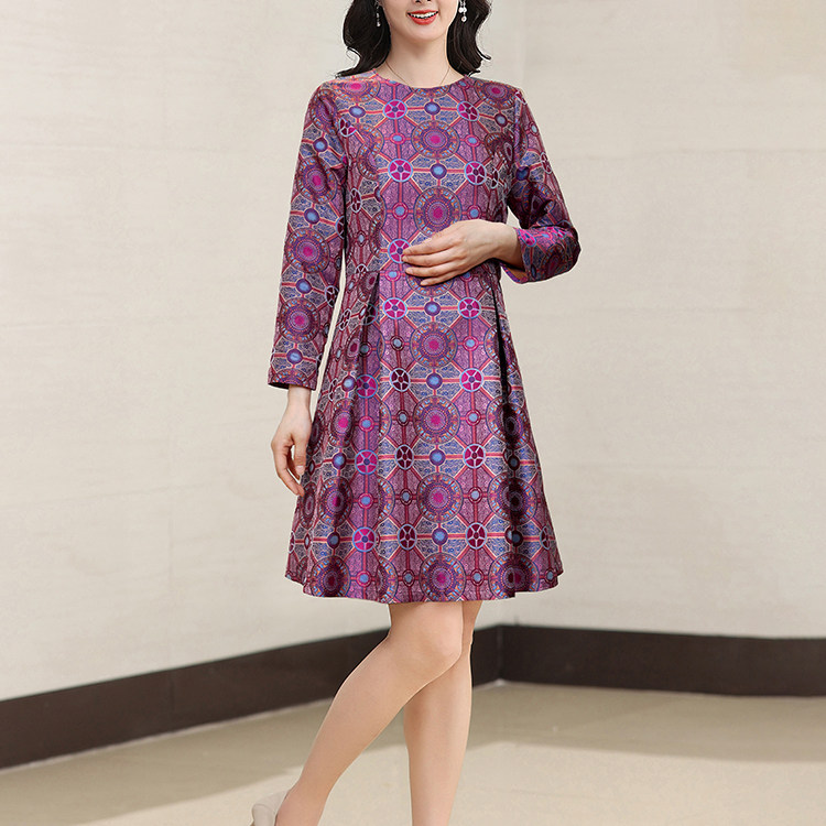 蜀锦连衣裙2025秋冬新中式喜婆婆婚宴装小个子高端桑蚕丝秋季礼服