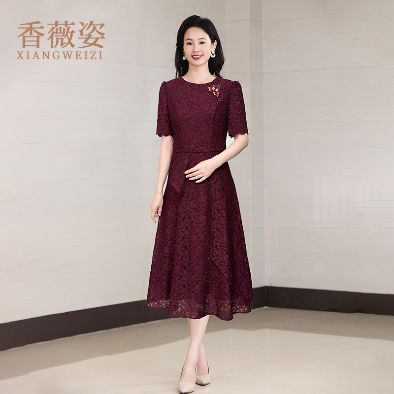 晚礼服连衣裙2025新款年轻妈妈婚礼晚礼服显瘦高级感喜婆婆婚宴装