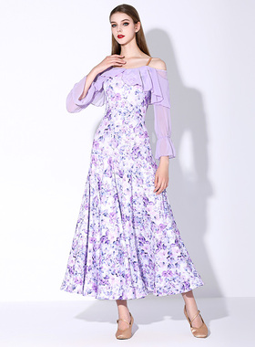 媚羽 佩斯利度假风 仙美如梦的摩登舞练功连衣裙MY883国标舞服装