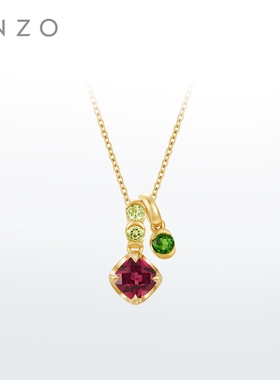 ENZO「丛林系列」18K金镶石榴石多彩宝石项链女EZV8933