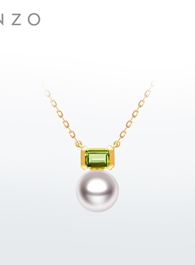 ENZO 18K金海水珍珠橄榄石项链女EZT498新年礼物