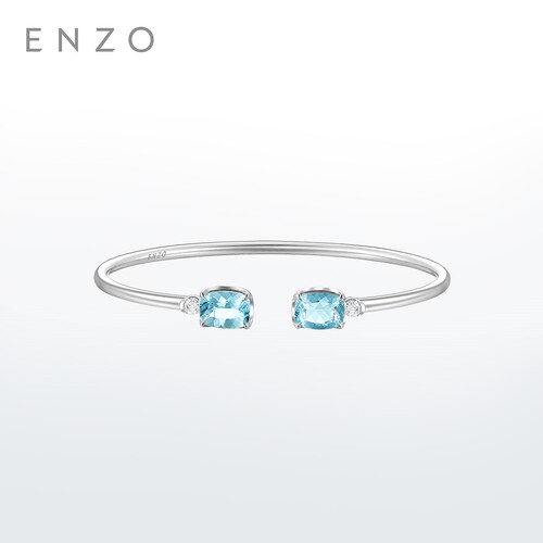 ENZO18K金海蓝宝石钻石手镯