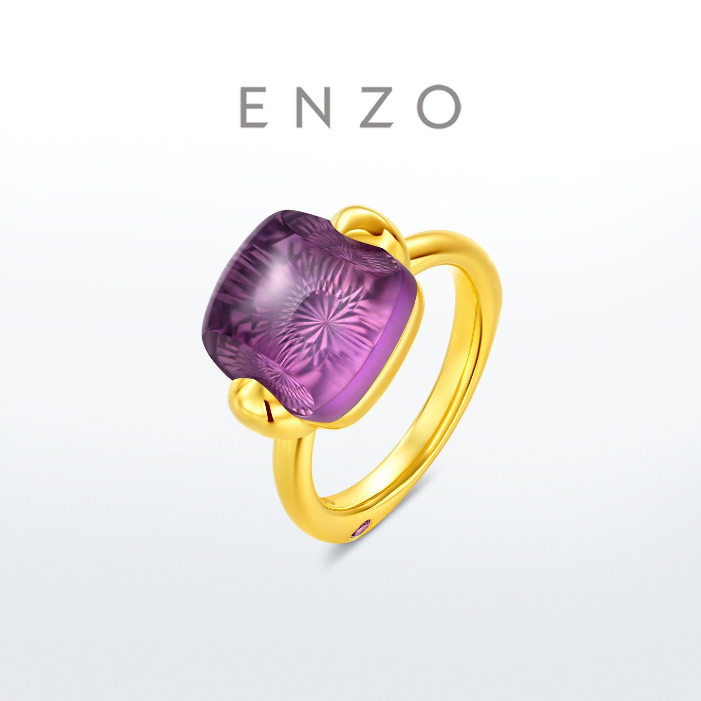 新款ENZO「VAVA系列」18K金紫晶戒指女EZV9100