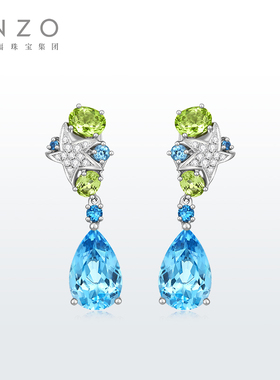 ENZO海星「海洋系列」18K金多彩宝石钻石耳环EZV4922新春礼物