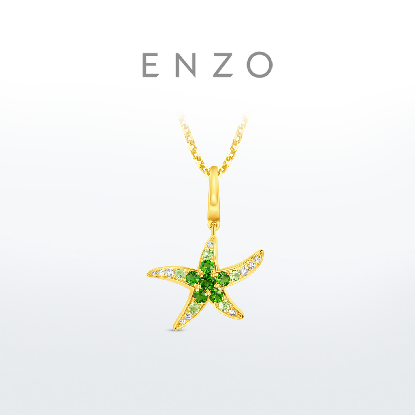 ENZO18K金多彩宝石钻石吊坠