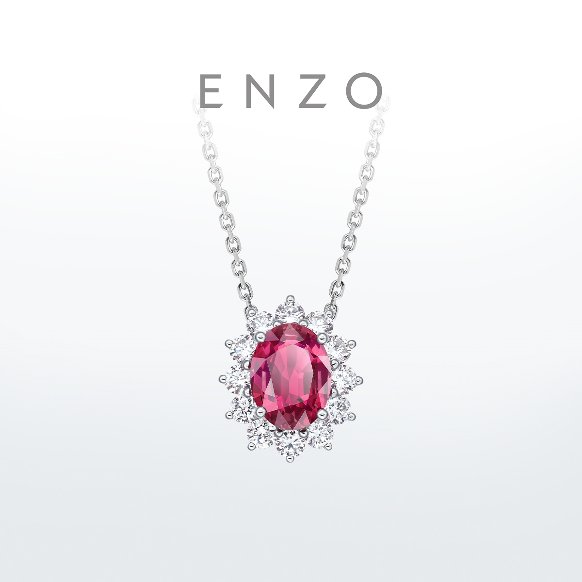 enzo18K金碧玺钻石吊坠