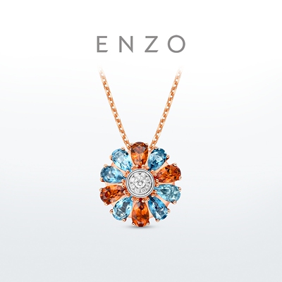enzo18K金多彩宝石吊坠