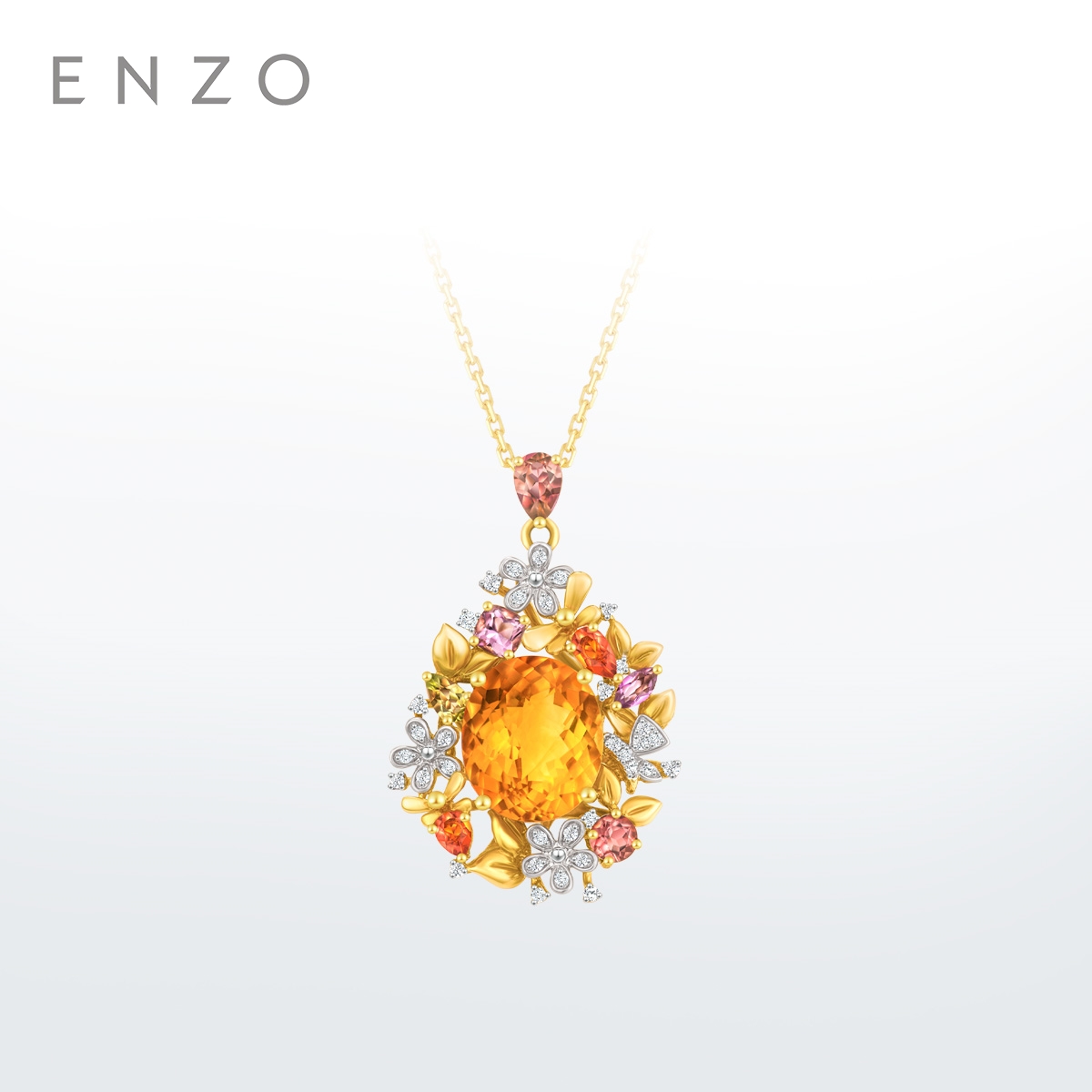 enzo炙热之心多彩宝石吊坠
