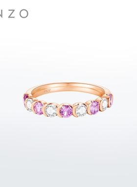 ENZO「丛林系列」18K金蓝宝石钻石戒指女EZV8955新春礼物