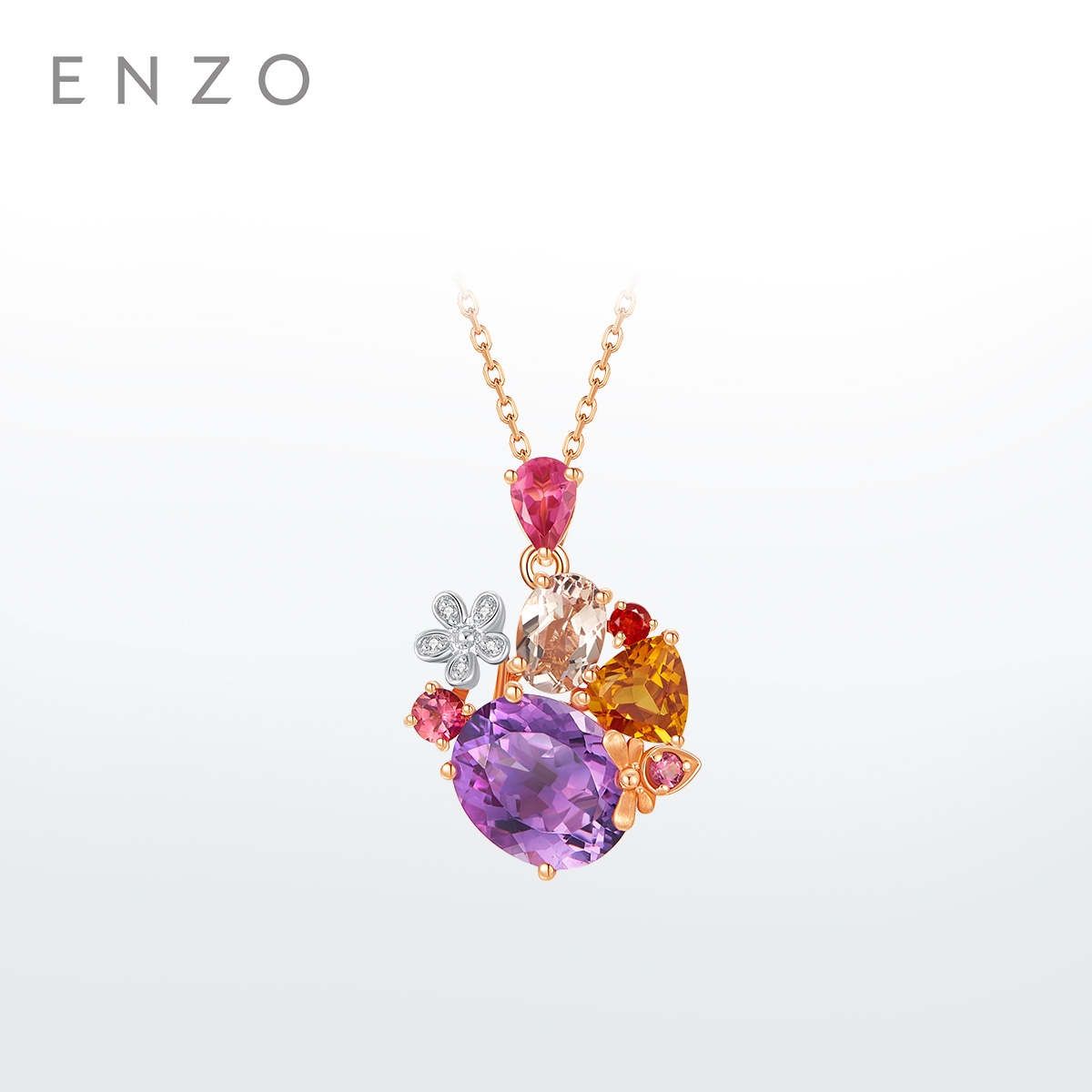 ENZO18K金多彩宝石吊坠