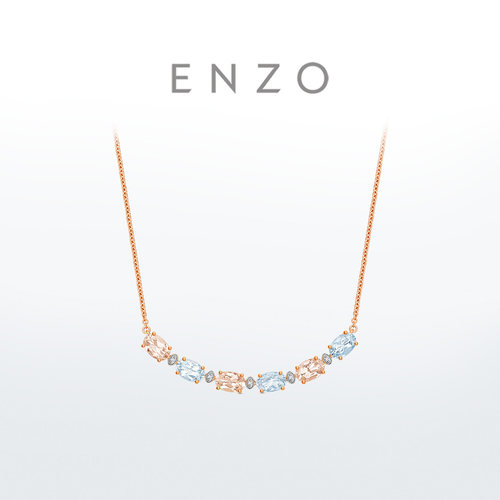 ENZO18K金海蓝宝石摩根石项链