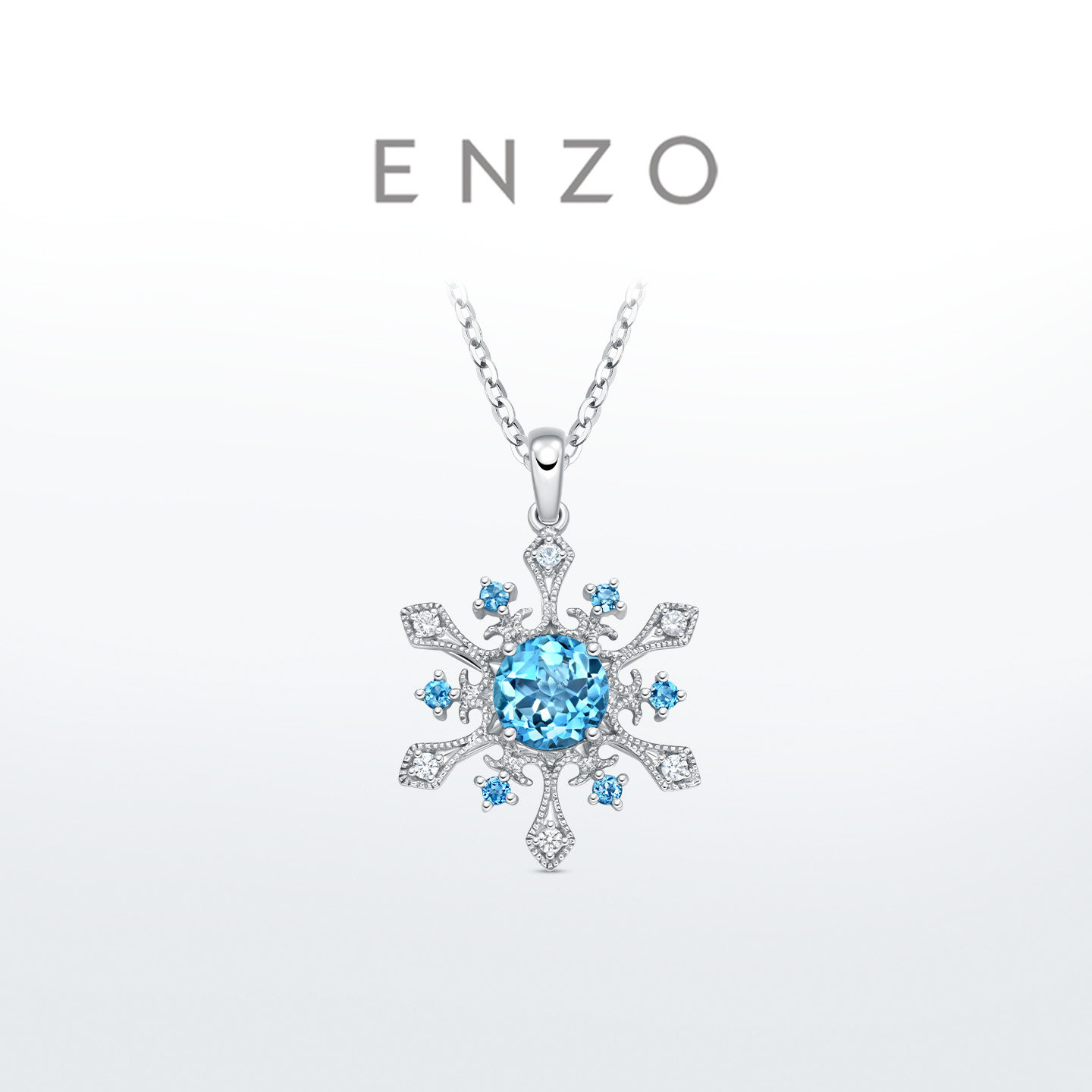 ENZO18K金托帕石蓝宝石吊坠图片