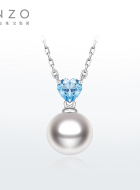 ENZO18K金淡水珍珠托帕石项链女EZT489新年礼物