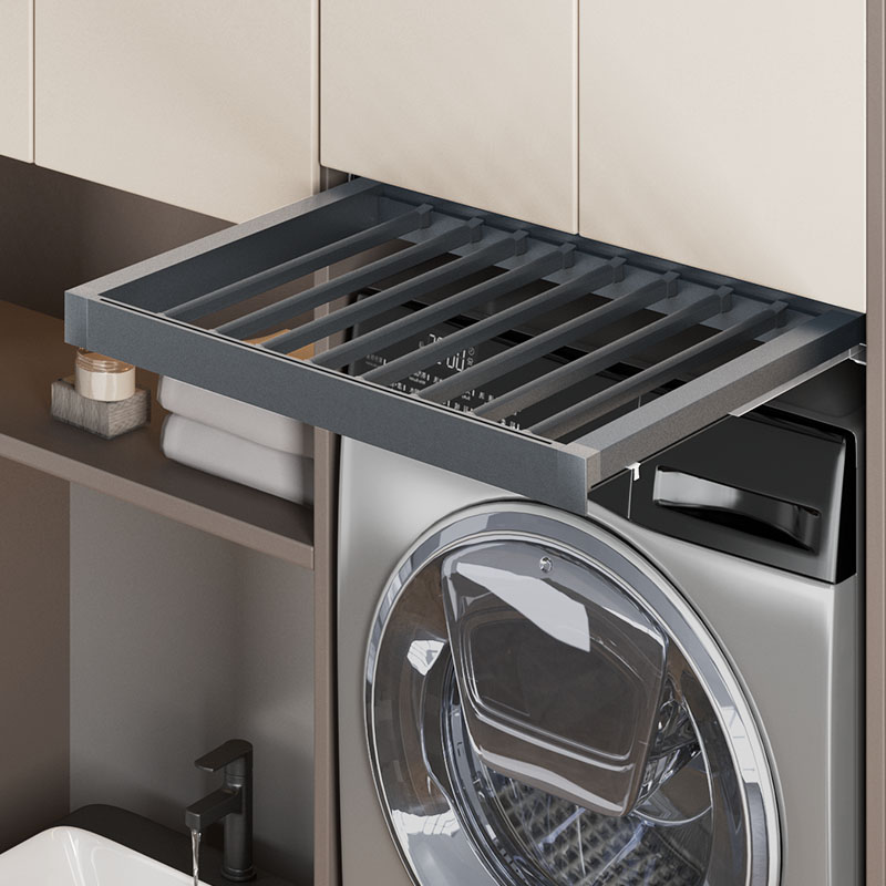 加厚阻尼新款洗衣机抽拉晾衣架