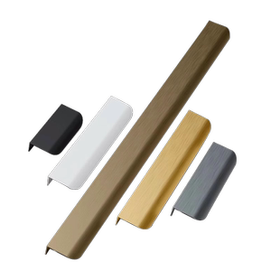 衣柜门隐形拉手长款现代简约高档黑色金色橱柜抽屉封边极简门把手