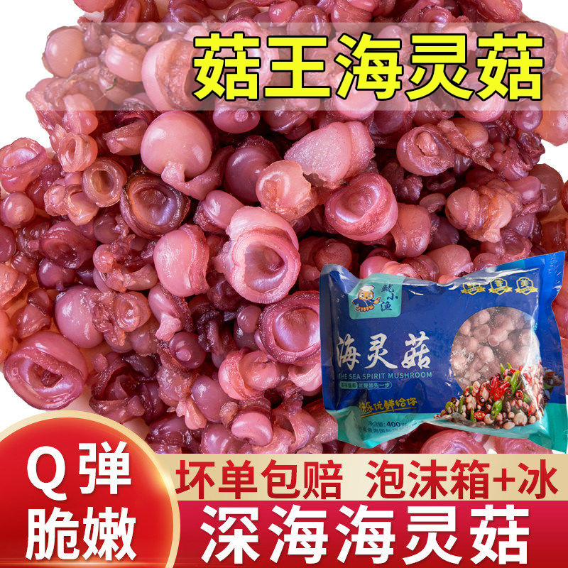 延边啤酒菜辣炒海灵菇400g下饭章鱼足新鲜冷冻鱿鱼海鲜火锅食材