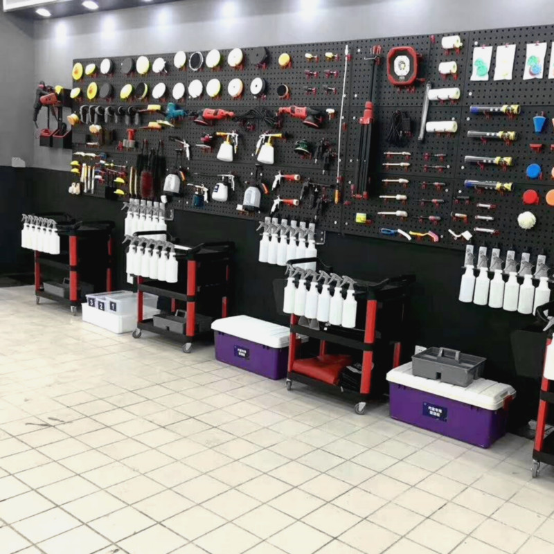 汽车美容店工位具挂架抛光盘机洗车店墙壁架塑料挂钩方孔洞洞挂板