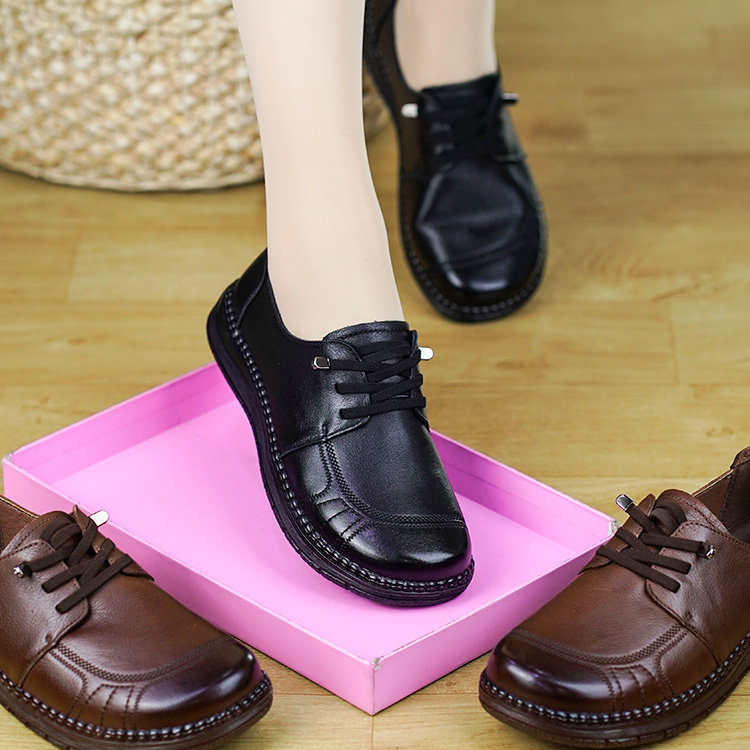 真皮平底单鞋女春夏新款头层牛皮牛筋底软底软面牛皮缝制小皮鞋,女鞋,浅口单鞋,淘宝优惠券,粉丝福利购,淘宝优惠卷