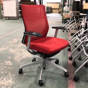 转椅办公椅电脑椅红色固定扶手 OKAMURA
