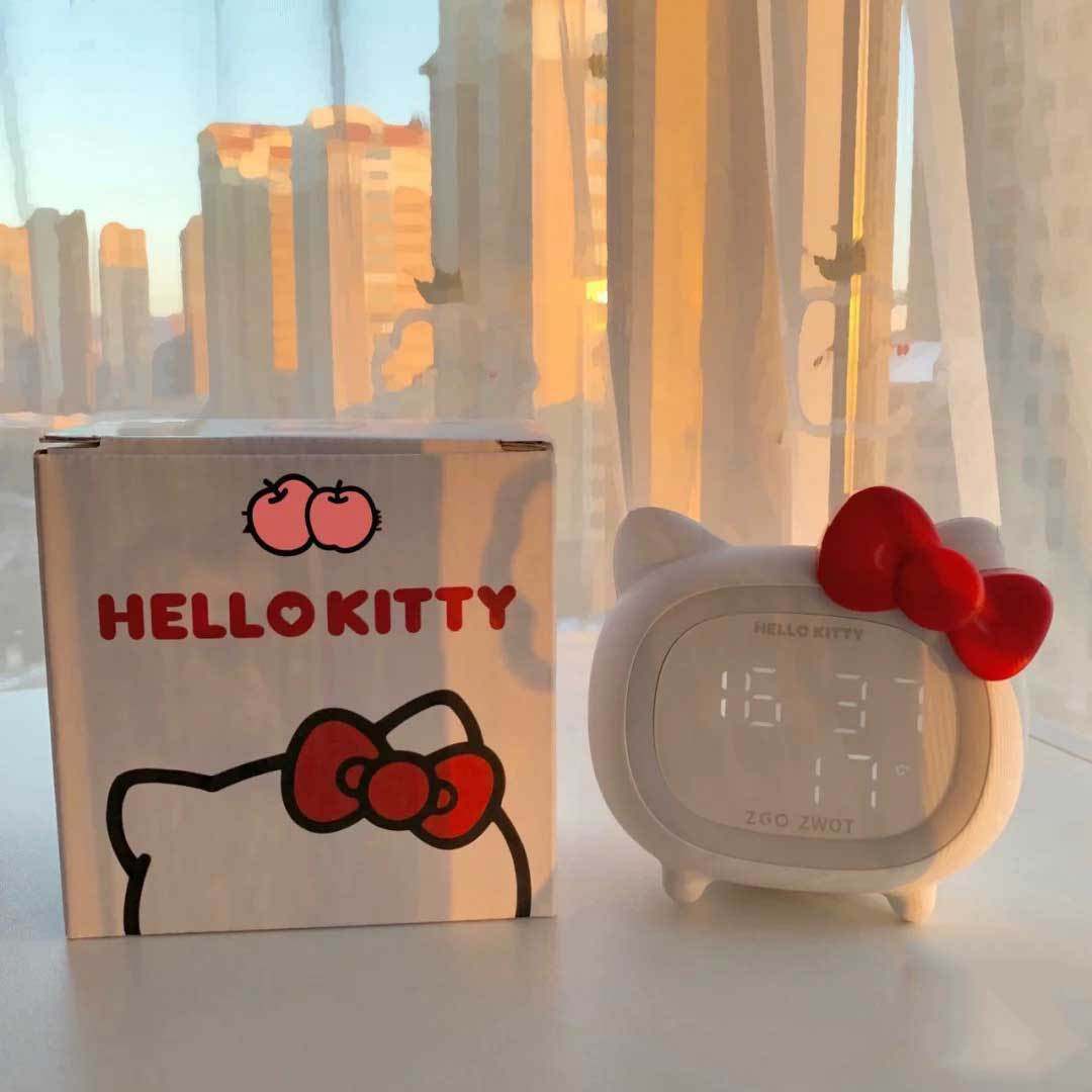 ZHENGGANG SANRIO 블루투스 스피커 헬로 키티 어린이 스마트 알람 시계 LED 분위기 조명 다기능 KT 고양이 스피커