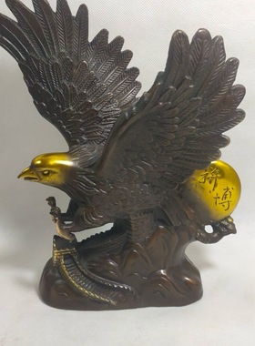 纯铜雄鹰办公室大鹏展翅黄铜前程万里大展宏图老鹰铜器客厅摆件