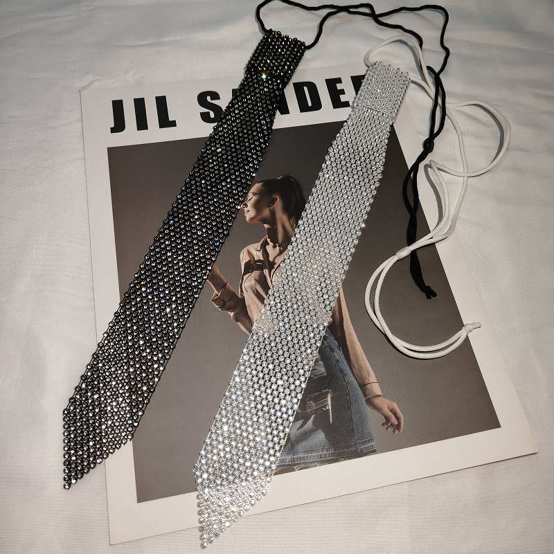 专柜品质超闪水钻领带女装饰时尚百搭可调节免打结长款领带配饰潮,服饰配件/皮带/帽子/围巾,领带,淘宝优惠券,粉丝福利购,淘宝优惠卷