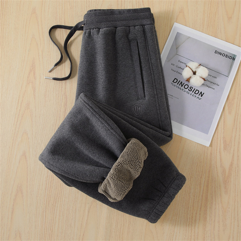 2025新款秋冬季加厚羊羔绒高端简约灰色加绒加厚束口裤宽松休闲裤,女装/女士精品,卫裤,淘宝优惠券,粉丝福利购,淘宝优惠卷