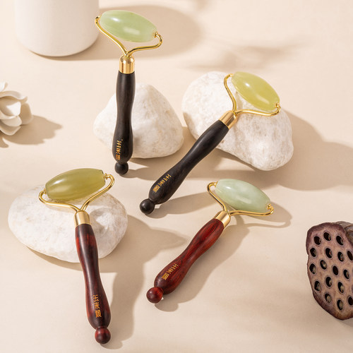 天然玉石面部按摩滚轮穴位拨筋棒