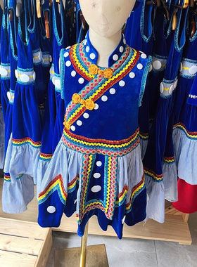 傈僳族童装 女装 连衣裙 傈僳族服装服饰 民族服装服饰批发 正品