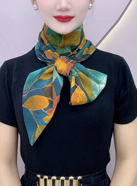 秋冬印花国风女护颈保暖围巾围脖