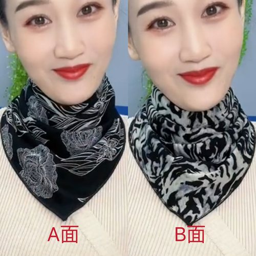 春秋冬按扣休闲女护颈保暖三角巾