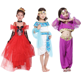 宫女演出服装 儿童舞台剧课本剧皇帝的新装角色演出表演cos衣服