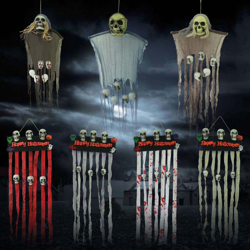 万圣节鬼屋酒吧密室派对恐怖挂鬼装饰品骷髅丧尸吊鬼场景布置道具