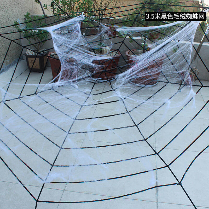 万圣节酒吧房间鬼屋场景墙面装扮布置恐怖道具大蜘蛛网装饰蜘蛛