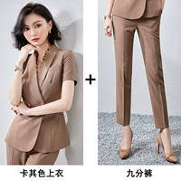 Хаки пиджак классического кроя, штаны, короткий рукав