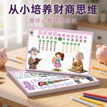 儿童理财商启蒙记账本小学初中生存零花钱多功能明细计划男女孩子