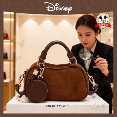 迪士尼轻奢手提麂皮包包女式2025新款时尚高级感单肩斜跨包