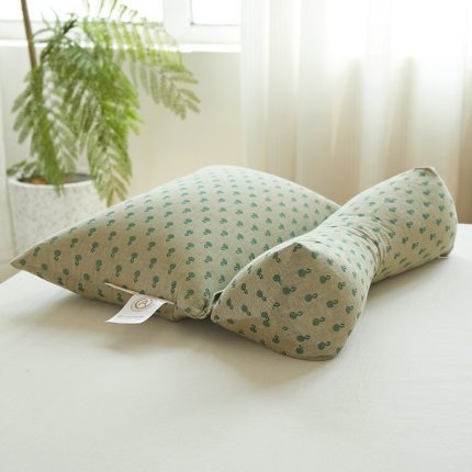 全荞麦皮圆柱枕头护颈椎助睡眠专用成人枕头套和枕芯一套可拆洗