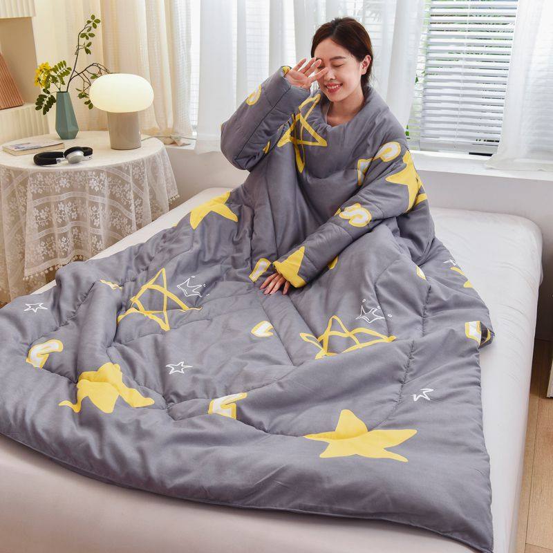 抱枕被子两用加绒加厚汽车靠垫办公室午休空调被带袖子可穿毛毯子