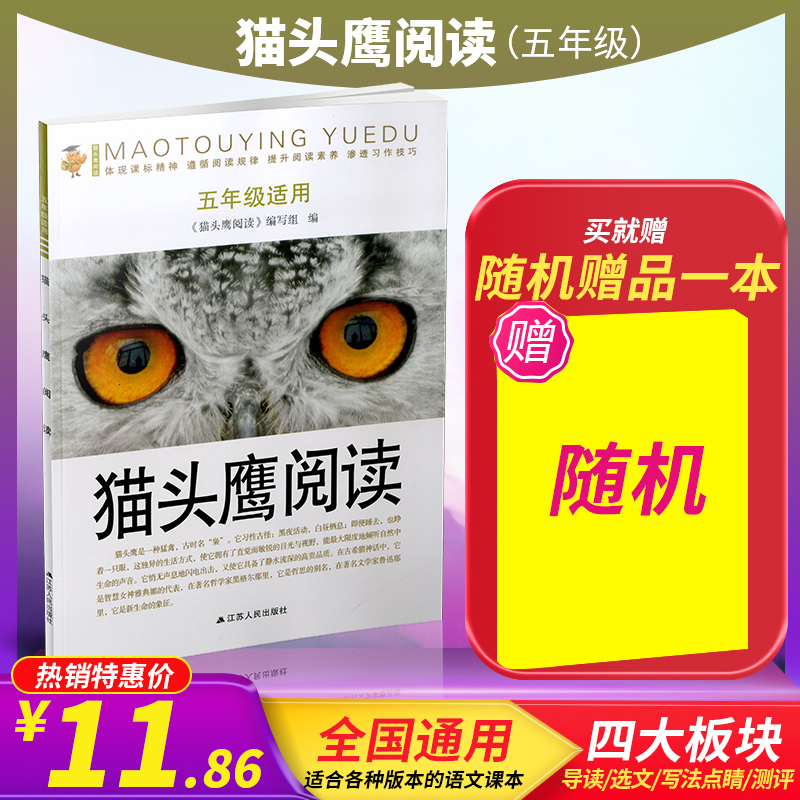 猫头鹰阅读五年级上下册通用版小学生5年级语文课外现代文阅读理解指导训练古诗词诗歌鉴赏赏析阅读作文技巧练习册教辅资料书