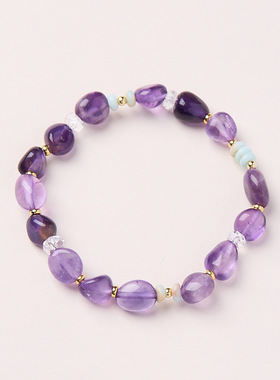 九紫离火不天然紫水晶随形手串女规则高级感紫色水晶手串送闺蜜