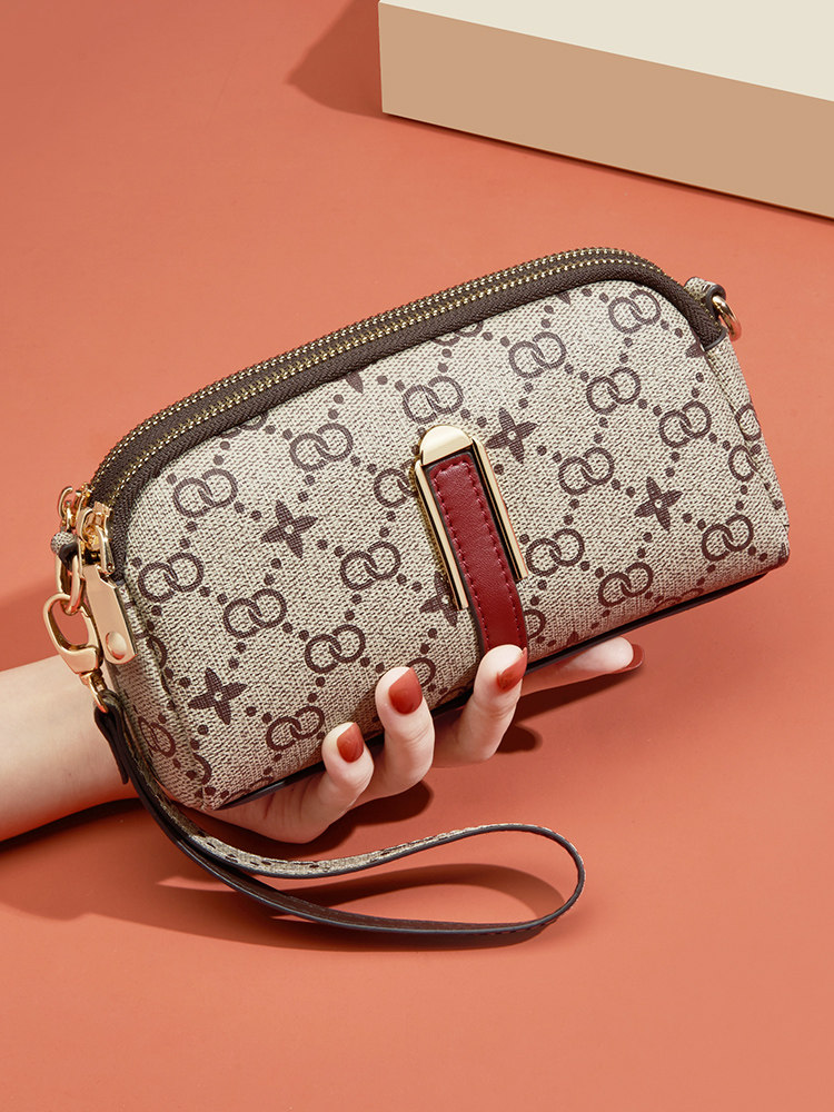 Qadın üçün uzun zəncirli clutch cüzdan və kiçik çiyin çantası
