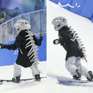 疯狂企鹅恐龙滑雪头盔帽头盔套卡通可爱雪场显眼包滑雪头盔装饰